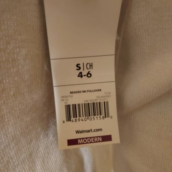 George Tusk Embellished Beaded Neckline Long Sleeve Sweater Size S NWT - Picture 5 of 9